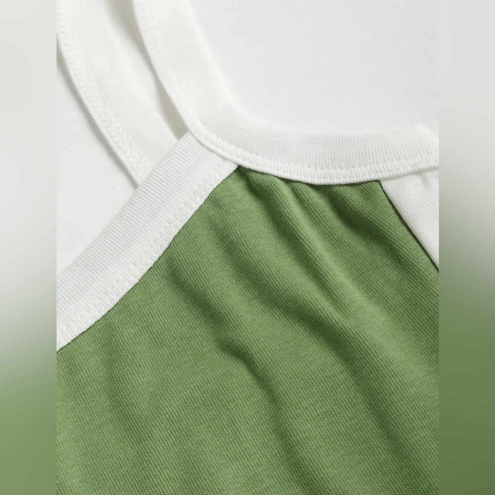 COPY - Colorblock Crop Tank Top - Green L NWT - Picture 6 of 6